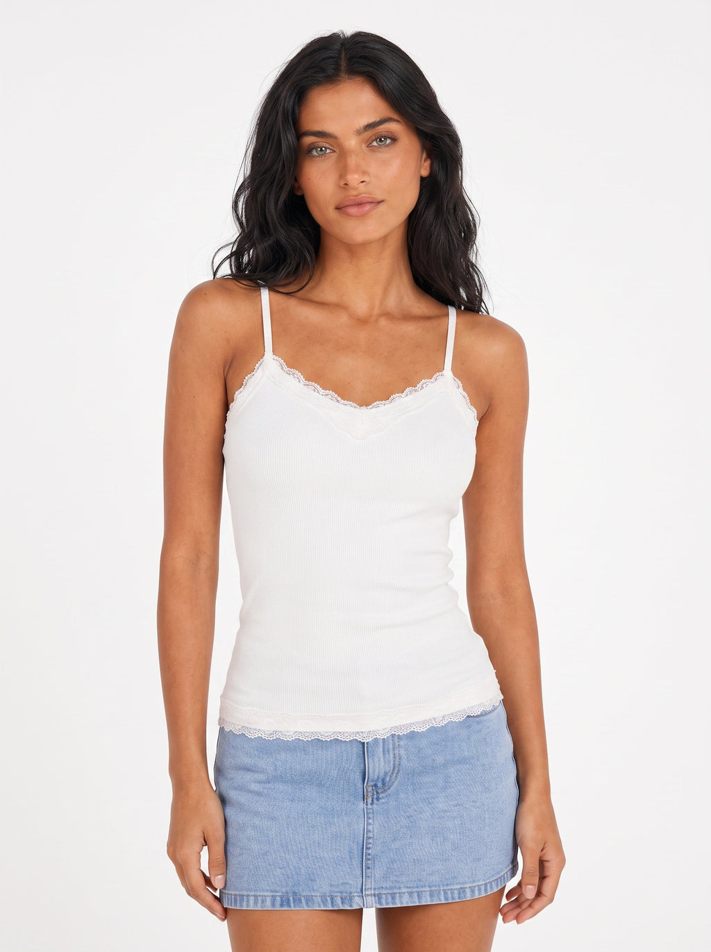 Lace-Trim Cami Tank Top