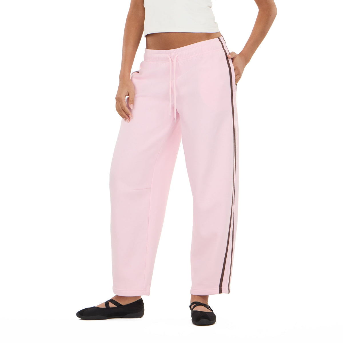 Striped Barrel Leg Joggers
