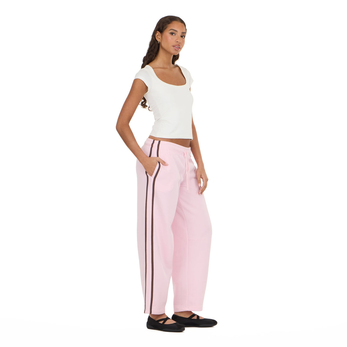 Striped Barrel Leg Joggers